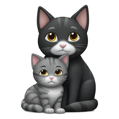 Black and grey cat cuddling sticker