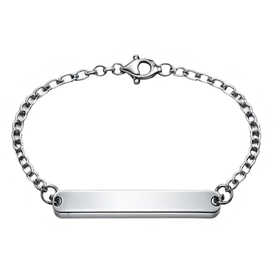 Horizontal silver bar bracelet with chain  sticker