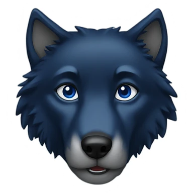 Black wolf with navy blue eyes sticker