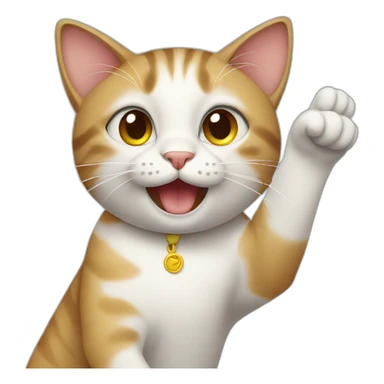 Cat saluting sticker
