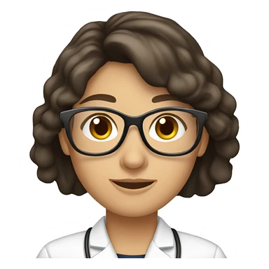  brunette dietitian with glasses sticker