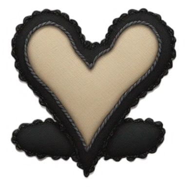 Black heart stiched sticker