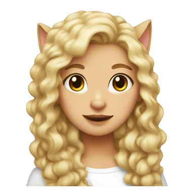 Blonde cat with brunette curly girl  sticker