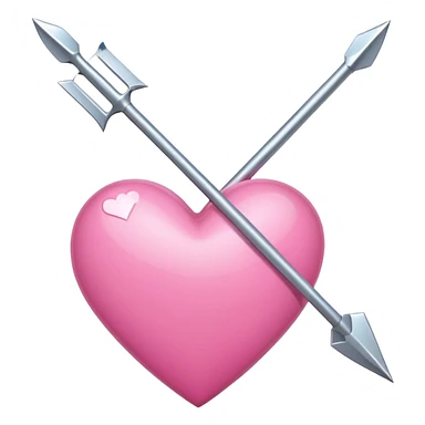 pink heart impelled by arrow sticker