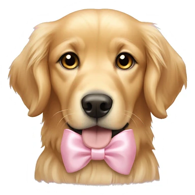 golden retriever with light pink bows in hair sticker