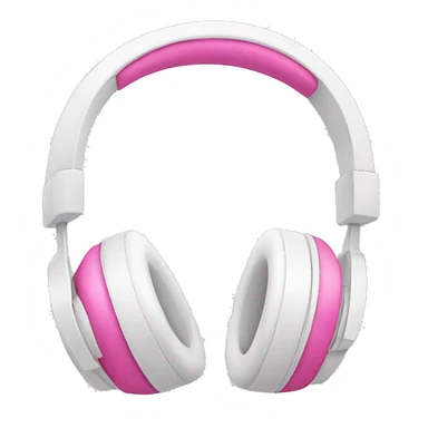 White headphones with pink bow sticker