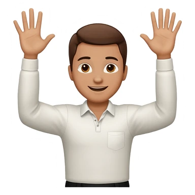 Hands up man meme sticker