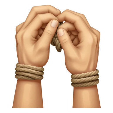 two hands gripping and pulling a rope sticker