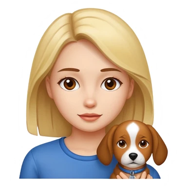 girl with dog sticker