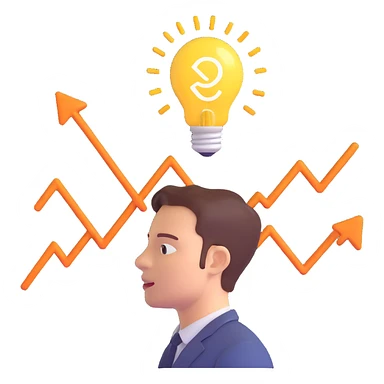 a glowing lightbulb above a worker's head, surrounded by floating data charts, checkmarks, and a fast-moving arrow, symbolizing enhanced decision-making, just-in-time learning, and rapid execution sticker