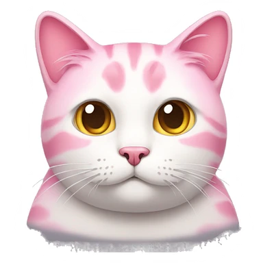 fat cat with pink hair sticker