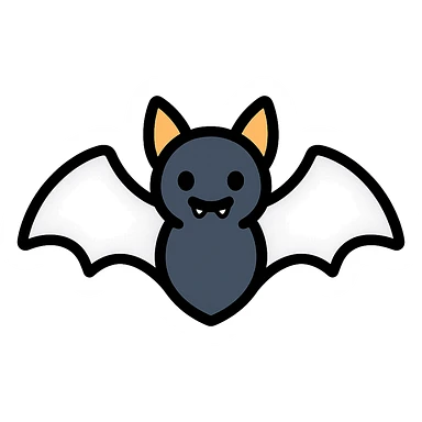 color outline icon of a bat sticker