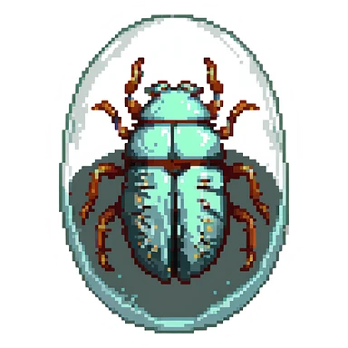 MRI embryo digital fetal small shape in otherworldly bubble, eerie, horror, insectoid, crustaceanoid, pupa, crystalis, scarab, in-utero sticker