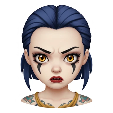 ancient angry girl Tattooed sticker