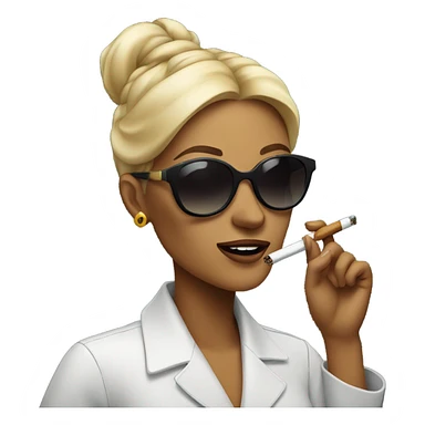 woman with sunglasses smoking  sticker