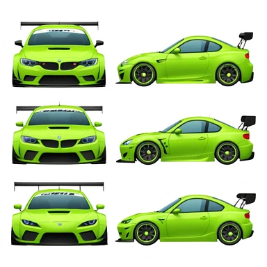 Emoji pack for R2 motorsport company, drift builds, motorsport parts, lime theme, just text sticker