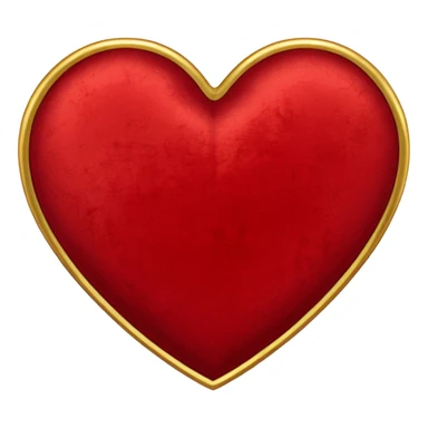 heart with a velvet texture and gold trim sticker