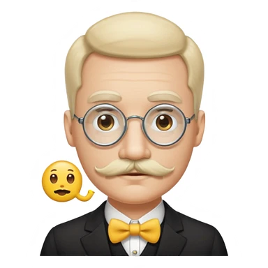 mustache monocle emojis white sticker