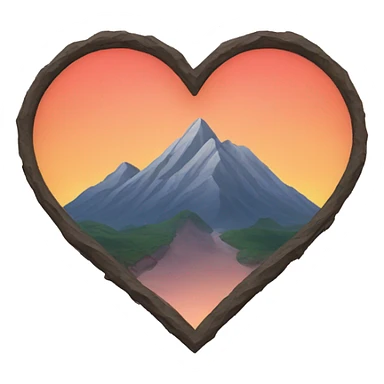 heart shape mountain sticker