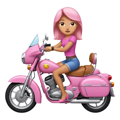 woman rider riding pink motorbiker sticker