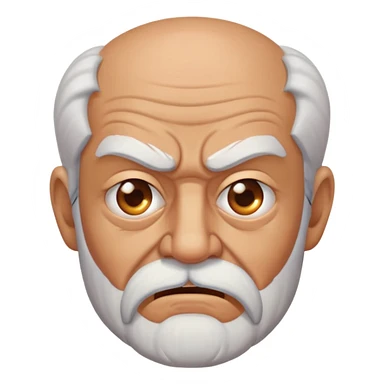 old angry man with facial hair sticker