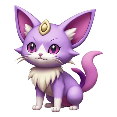 Meowth-Espeon-Skitty-Pokémon-Fakémon-hybrid-creature (full body) sticker