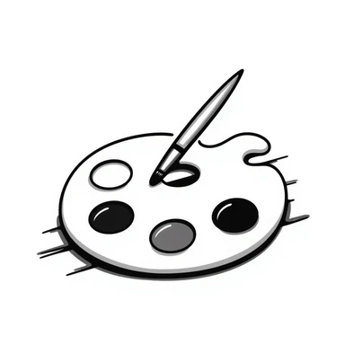 art palette with paintbrush sticker