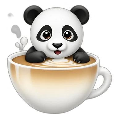 Tiny panda making latte art sticker