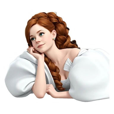 serene girl in elegant dress sticker