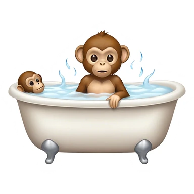 monkey in bath sticker