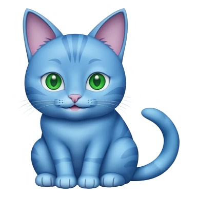 blue cat sitting and smiling sticker