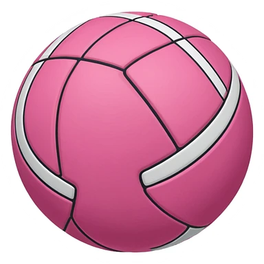 a pink netball, simple cartoon style sticker