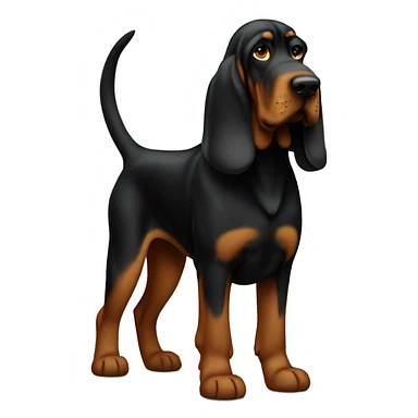 Black bloodhound standing  sticker
