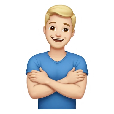 arms crossed holding neck laughing guy sticker