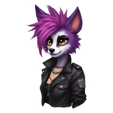 Edgy punk anthro furry by Falvie, LiLaiRa, AngieWolf sticker