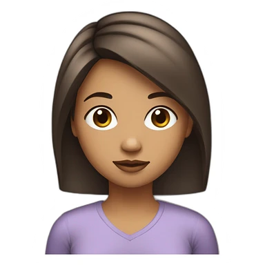 Une fille, cheveux très courts et droit brun yeux noir tache de rousseur sticker