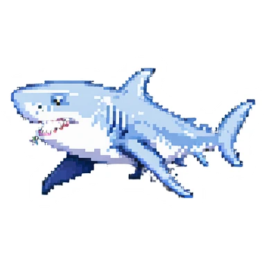 walking shark sticker