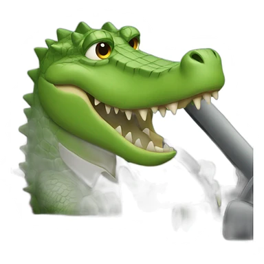 Crocodile driving a car sticker