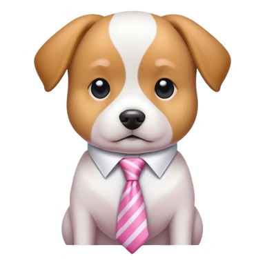 A dog with one tie to color white and pink sticker