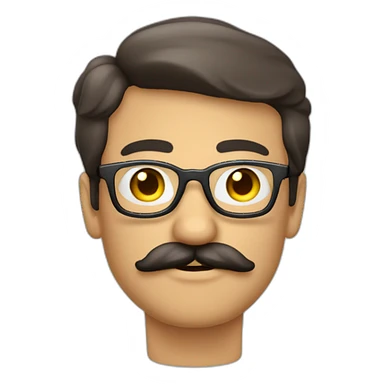 Hombre moreno con lentes redondos y mostacho delgado sticker