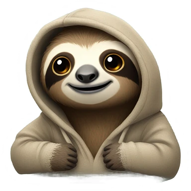 Sloth with hoodie sticker
