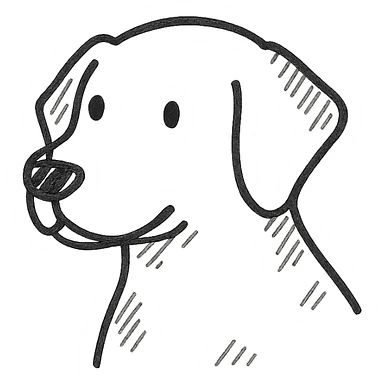 hand drawn dog icon, no fill sticker