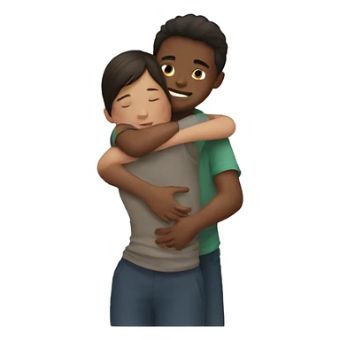 girl hugging boy sticker