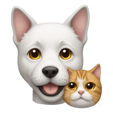 Cat with a dog  sticker