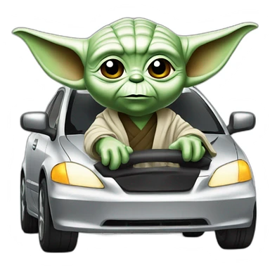 Yoda driving silver 2001 Honda civic sticker