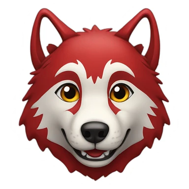Wolf in happy red and black colour sticker