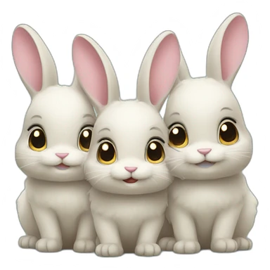three small bunnies  sticker