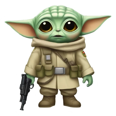 Baby yoda soldier sticker