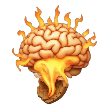 Burning brain sticker