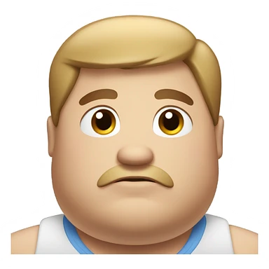 Fat man with brown hair and blue eyes  sticker